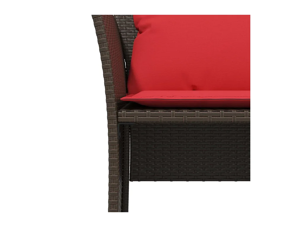 Chaise de jardin avec tabouret marron résine tressée