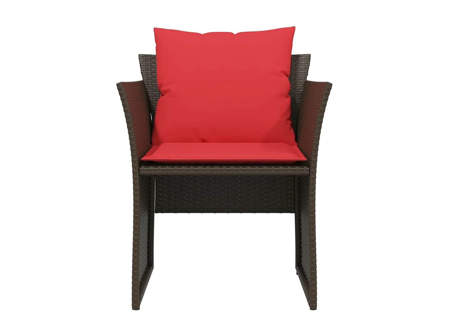 Chaise de jardin avec tabouret marron résine tressée