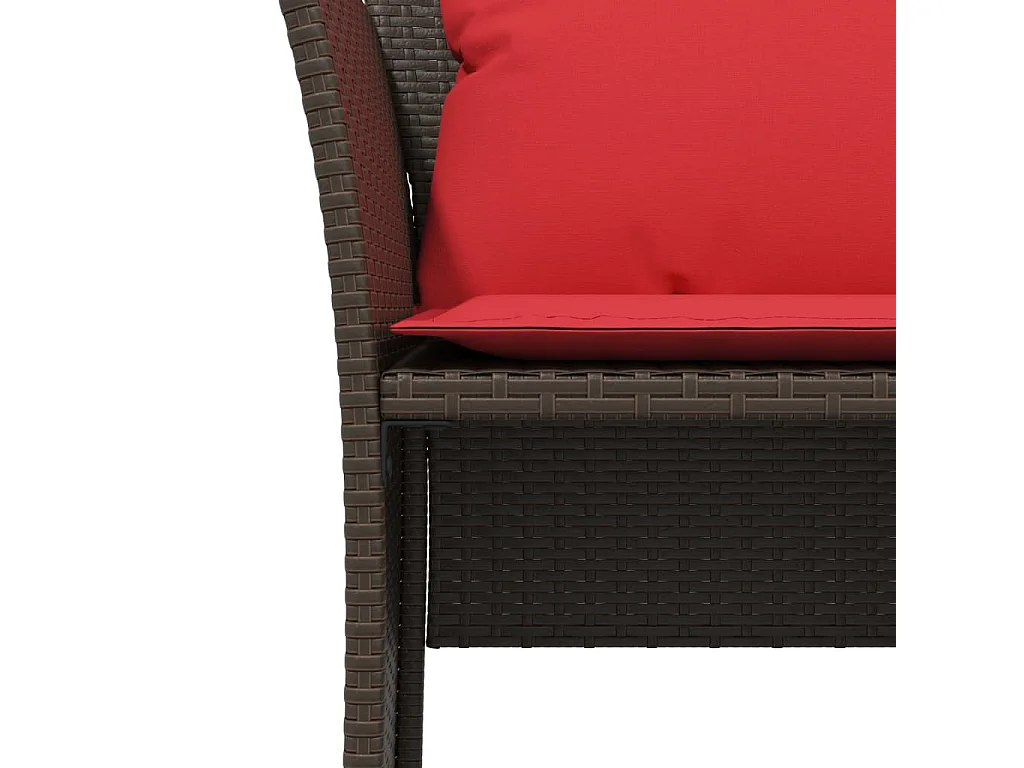 Chaise de jardin avec tabouret marron résine tressée