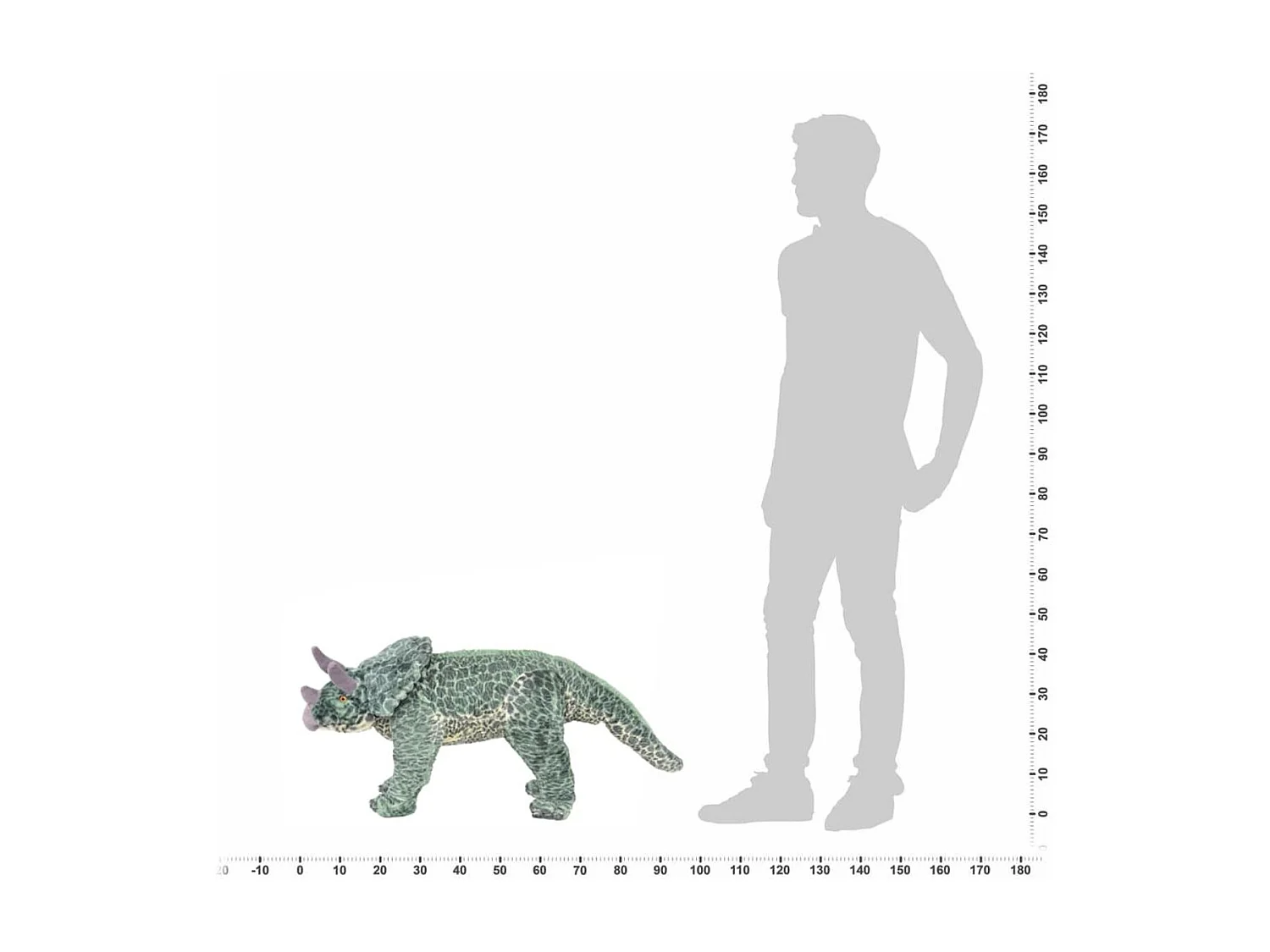 vidaXL Jouet en peluche Dinosaure Tricératops Vert XXL