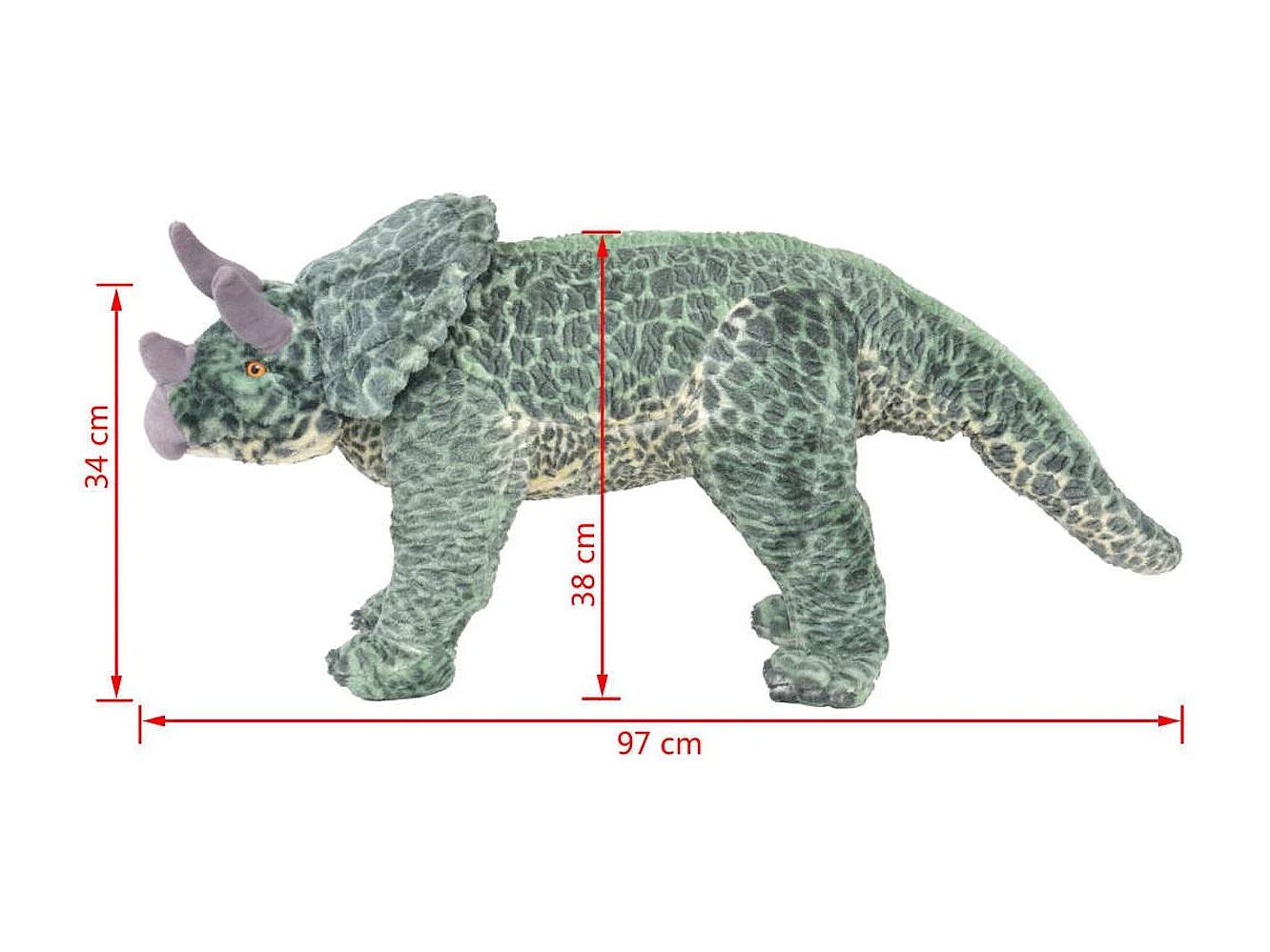 Peluche de dinosaurio XXL verde 34x97 cm