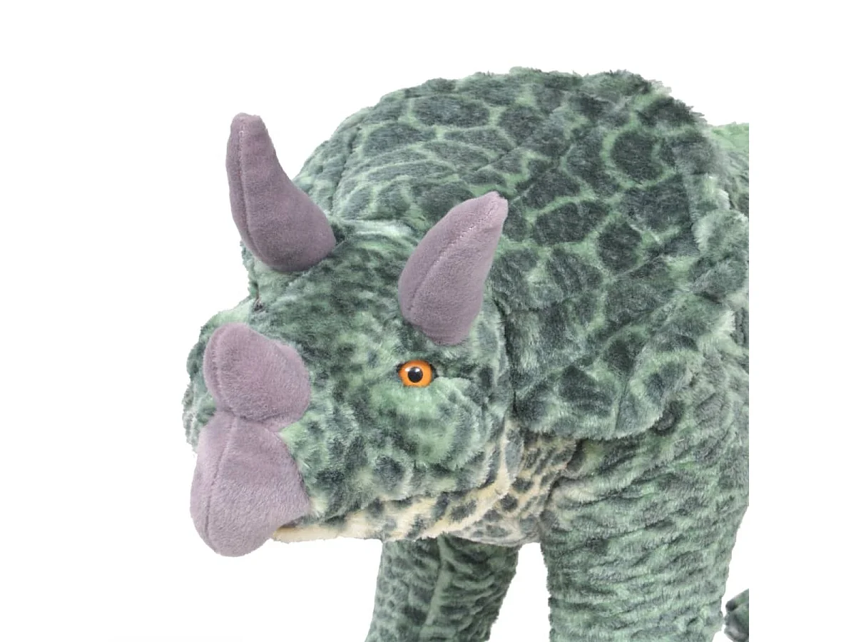 vidaXL Jouet en peluche Dinosaure Tricératops Vert XXL