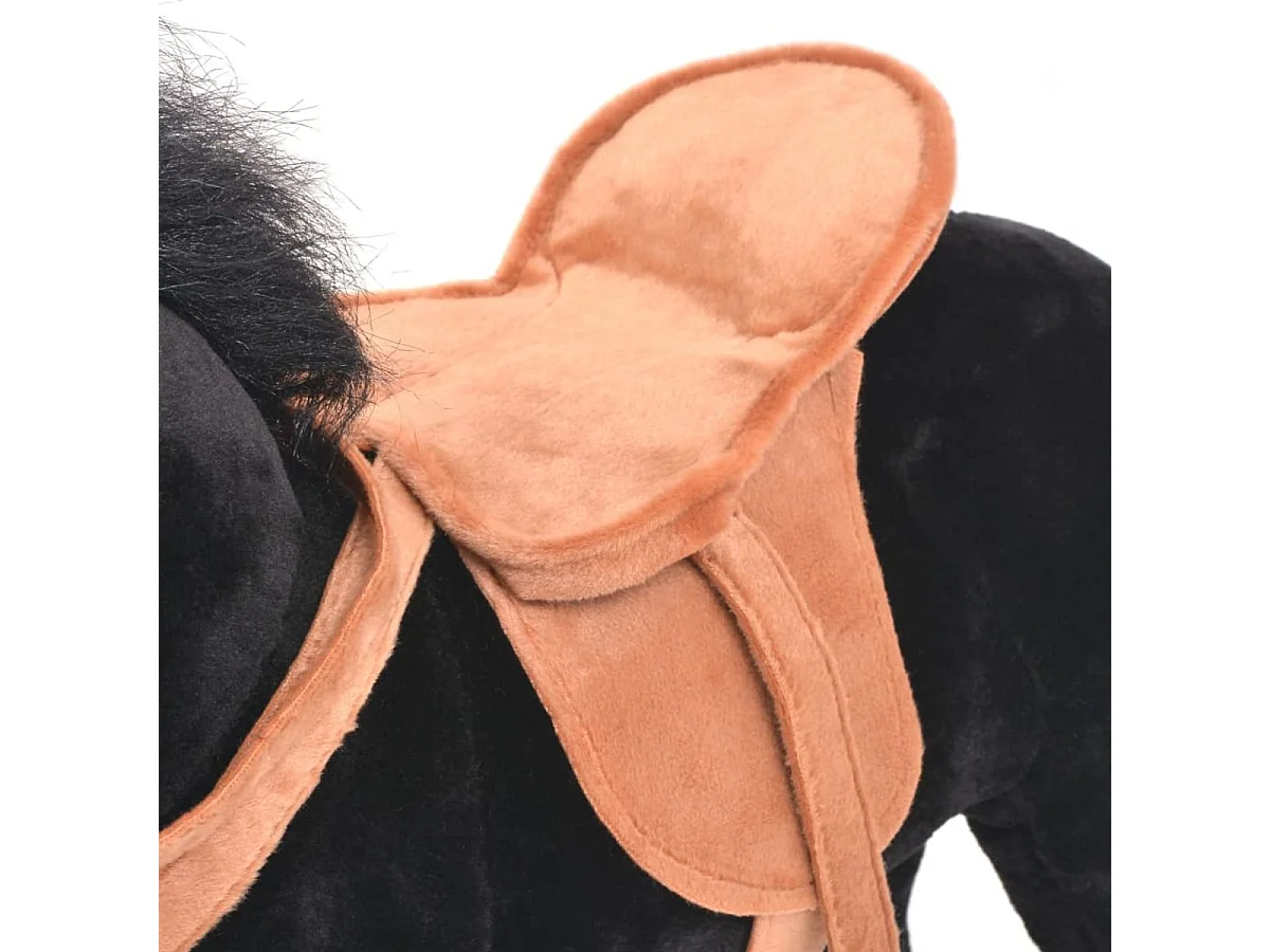 vidaXL Jouet en peluche Cheval Noir