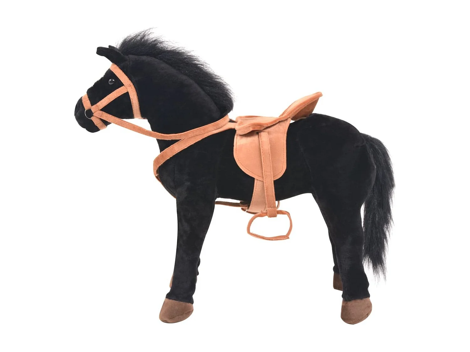 vidaXL Jouet en peluche Cheval Noir