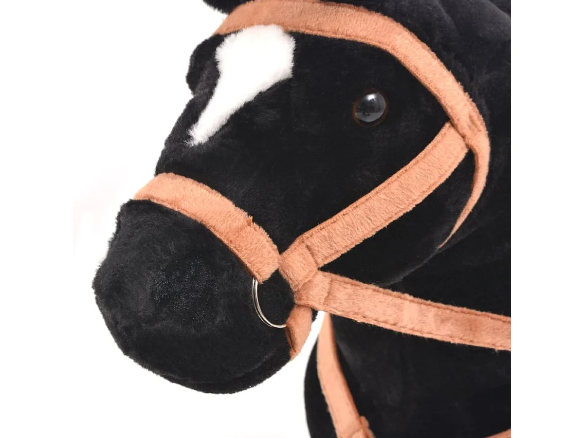 vidaXL Jouet en peluche Cheval Noir