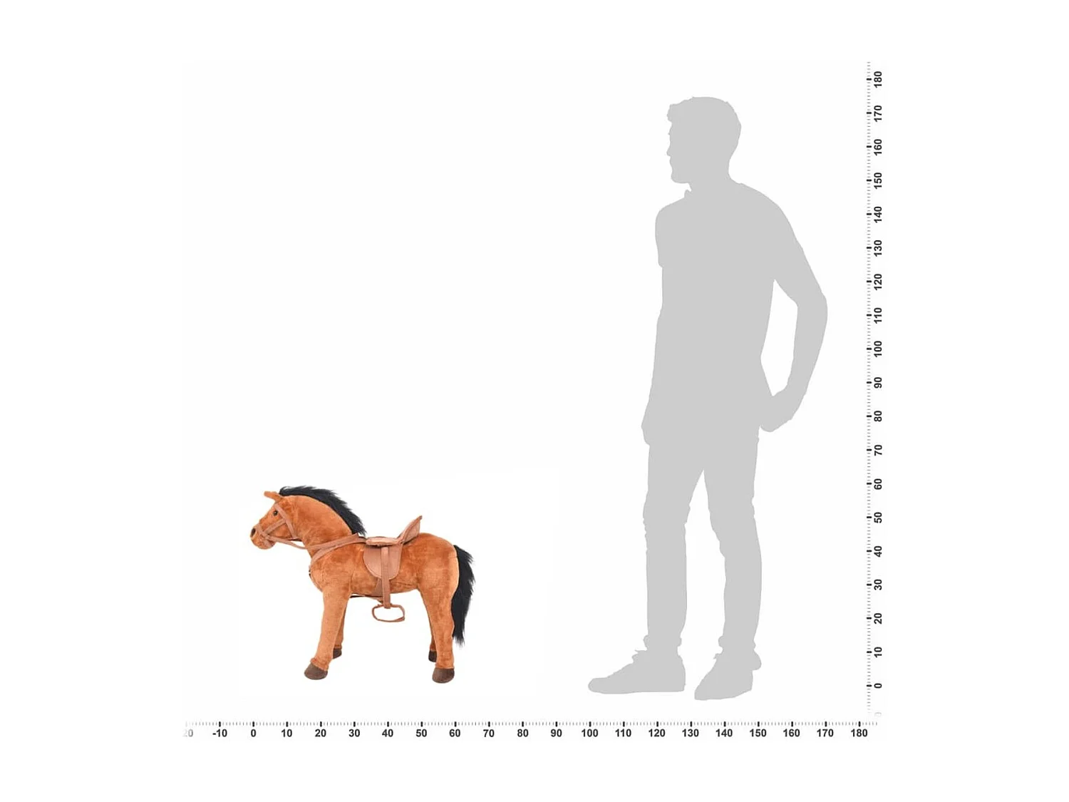 vidaXL Jouet en peluche Cheval Marron