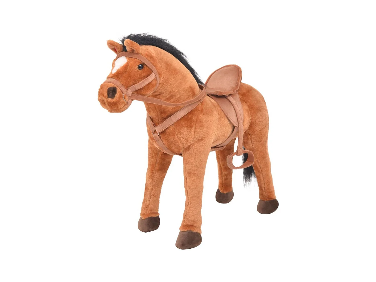 vidaXL Jouet en peluche Cheval Marron