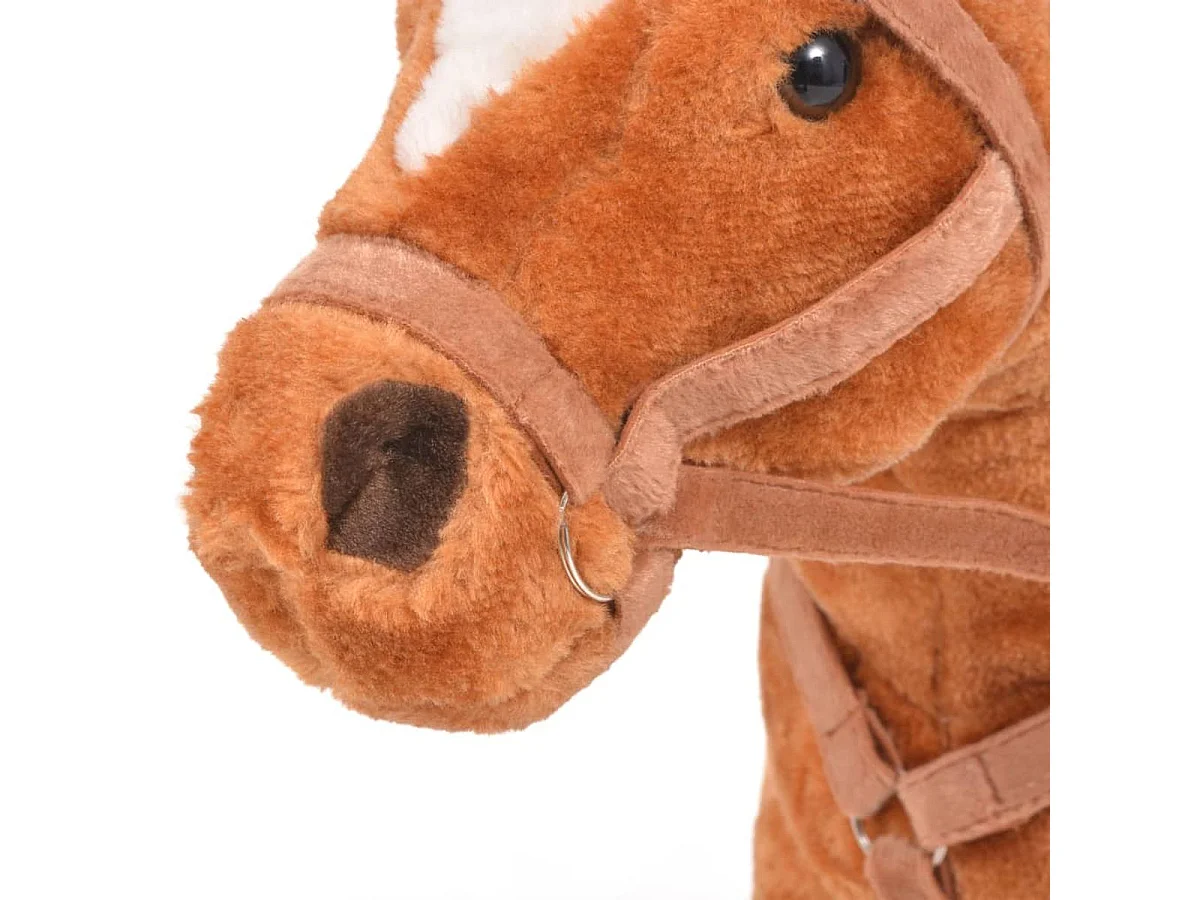 vidaXL Jouet en peluche Cheval Marron