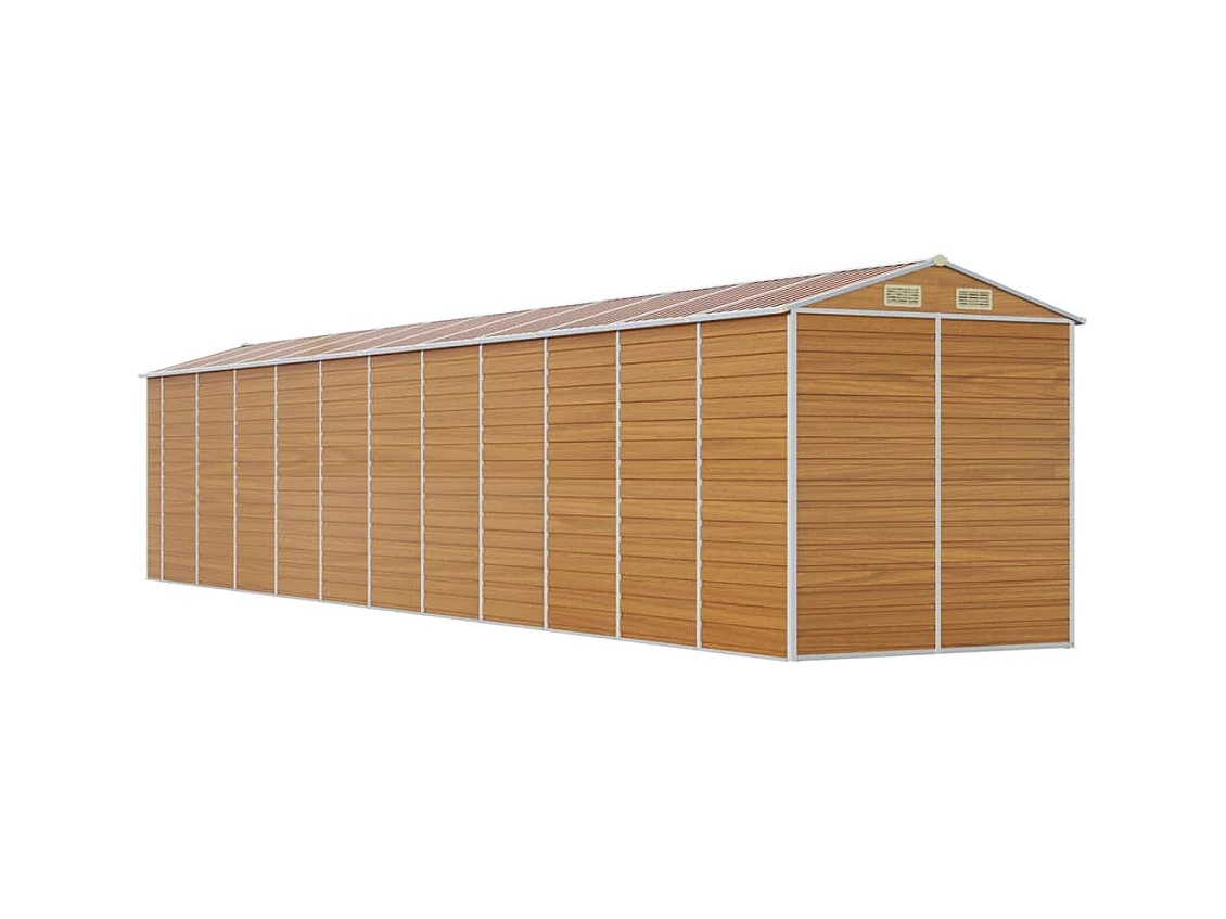 Casetta da giardino marrone chiaro 191x980x198 cm in acciaio zincato