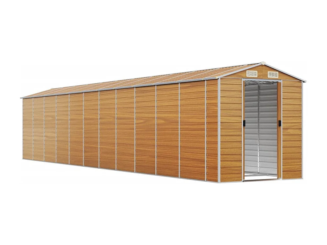 Abri de jardin marron clair 191x980x198 cm acier galvanisé