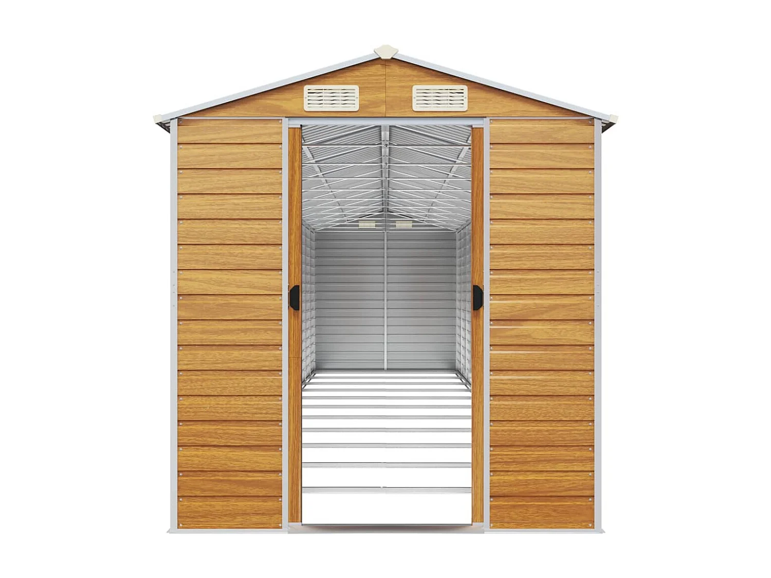 Abri de jardin marron clair 191x980x198 cm acier galvanisé