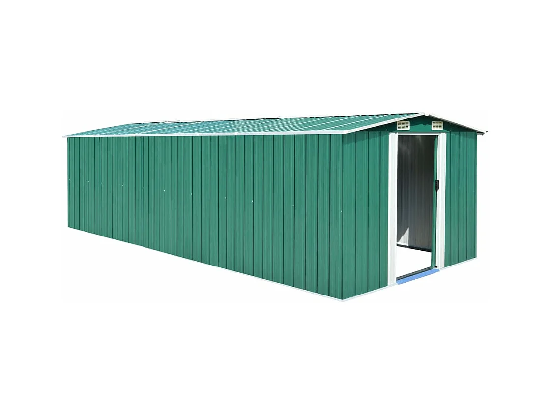 Caseta de jardín 257x580x181 cm Metal Verde