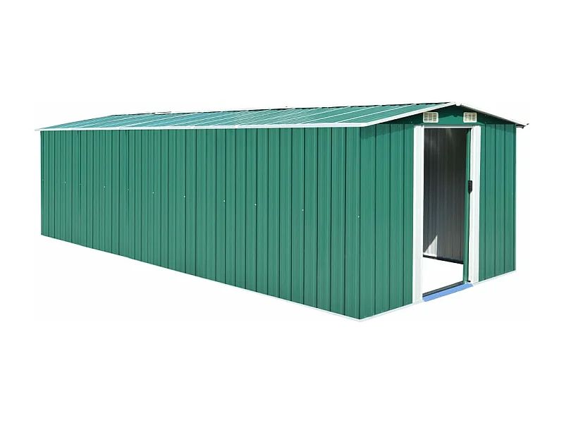 Tuinhuis 257x580x181 cm Groen Metaal