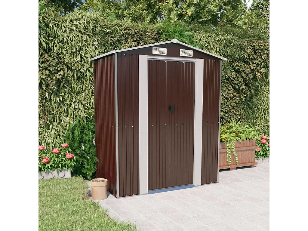 Tuinhuis Donkerbruin 192x108x223 cm Gegalvaniseerd staal