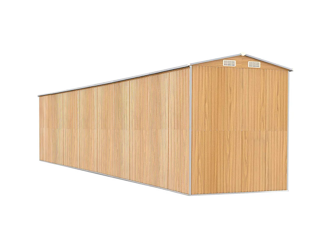 Casetta da giardino Marrone chiaro 192x1021x223 cm Acciaio zincato