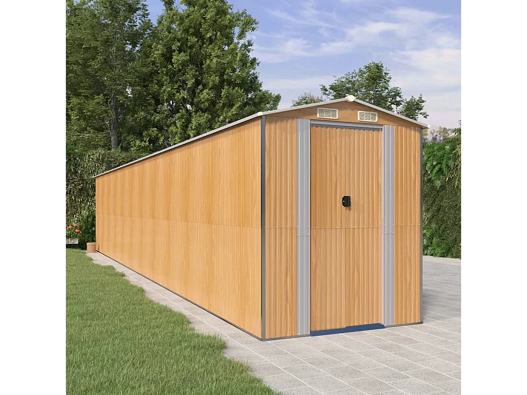 Tuinhuis Lichtbruin 192x1021x223 cm Gegalvaniseerd staal