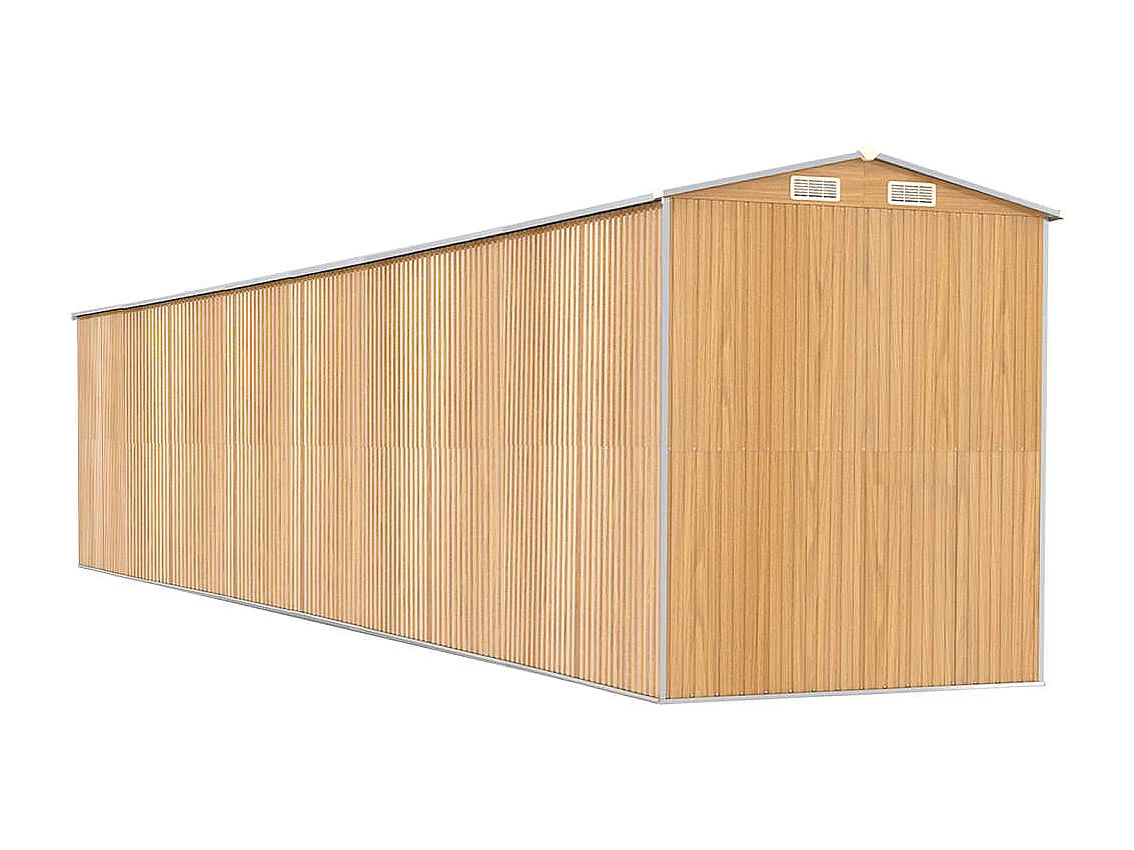 Tuinhuis Lichtbruin 192x1021x223 cm Gegalvaniseerd staal