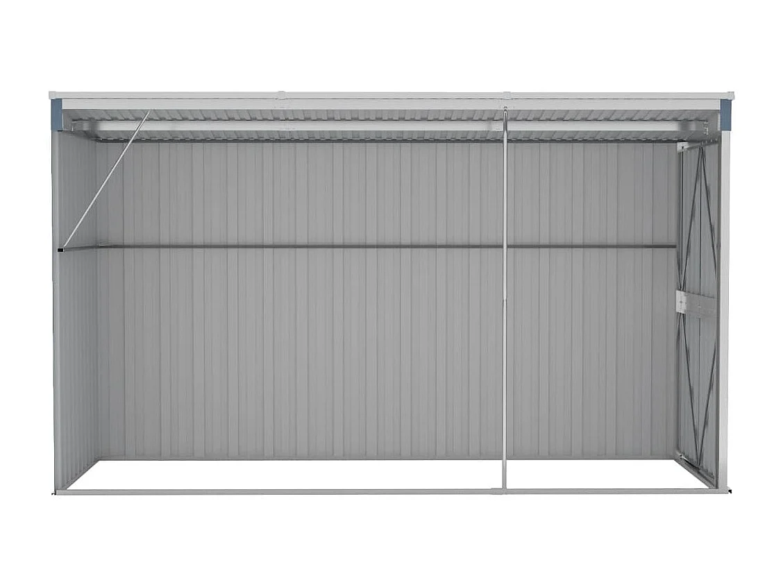 Abri de jardin mural Gris 118x288x178 cm Acier galvanisé