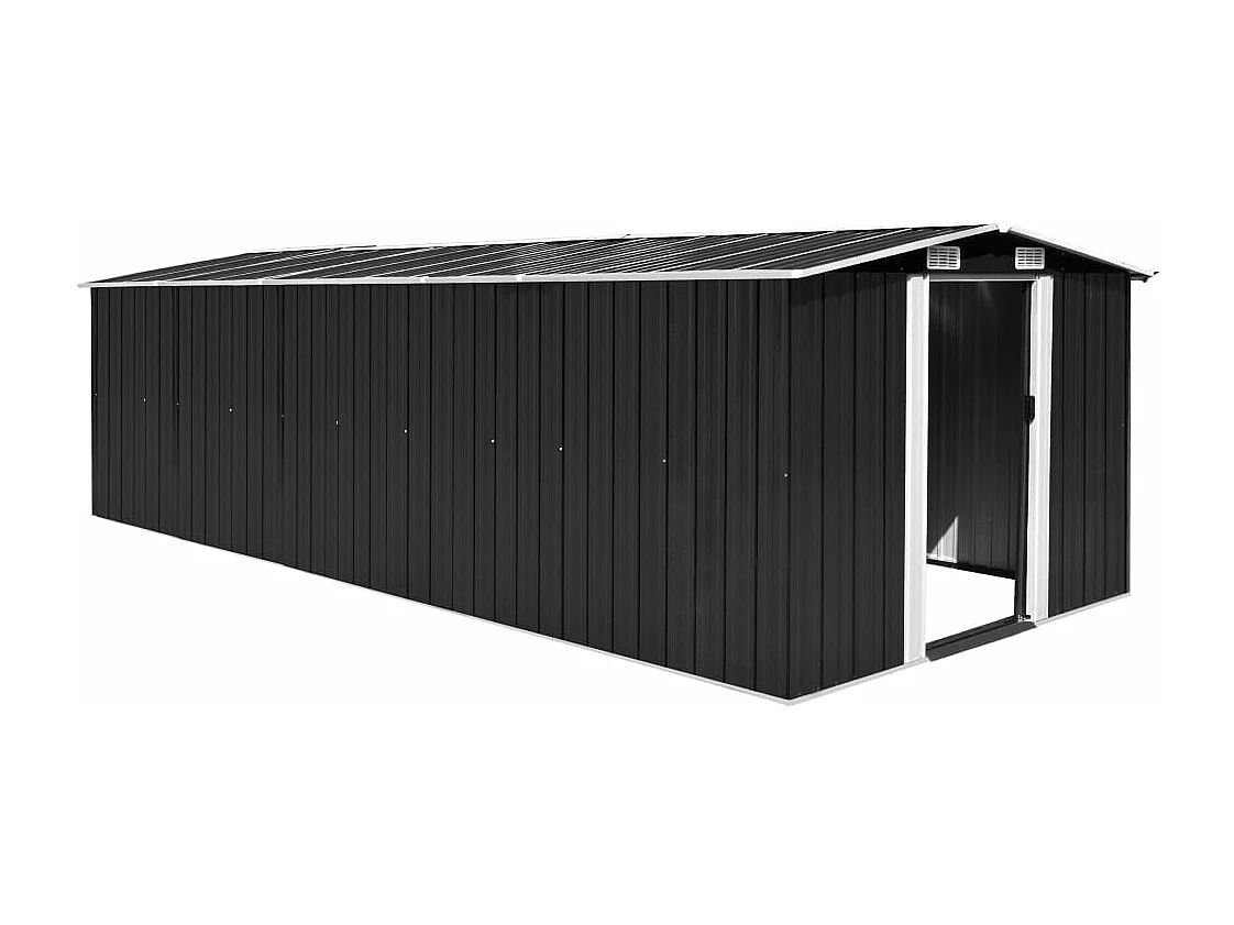 Abri de jardin 257x580x181 cm Métal Anthracite