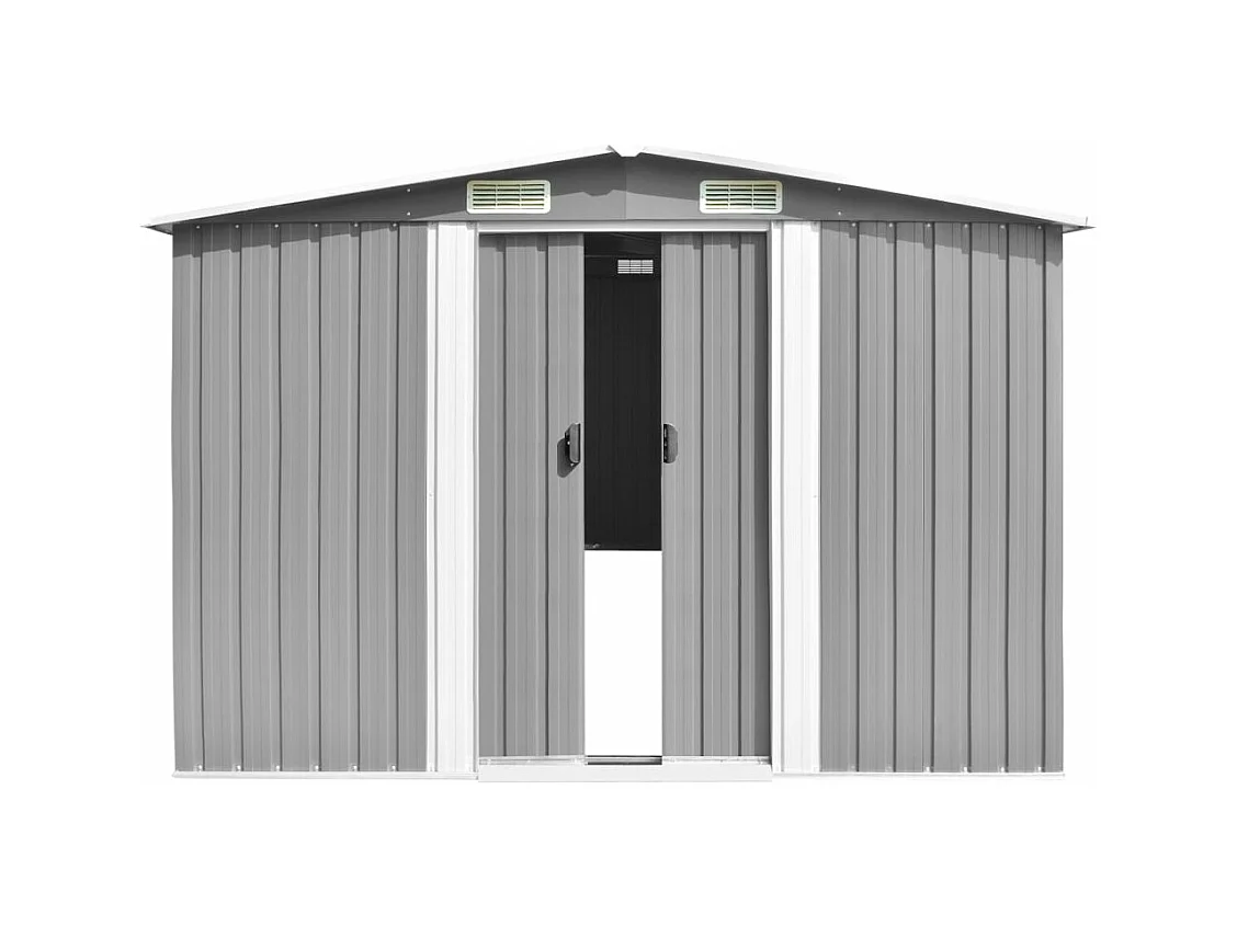 Casetta da giardino 257x392x181 cm Metallo grigio