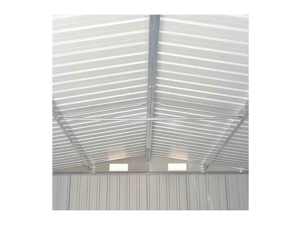 Casetta da giardino 257x392x181 cm Metallo grigio