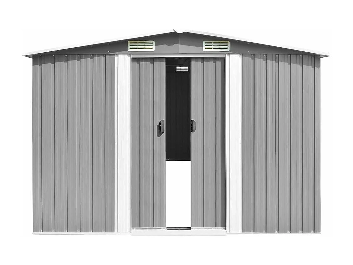 Casetta da giardino 257x392x181 cm Metallo grigio