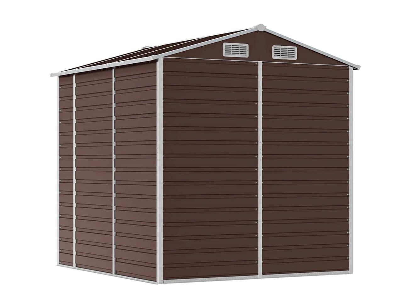 Abri de jardin marron 191x215x198 cm acier galvanisé