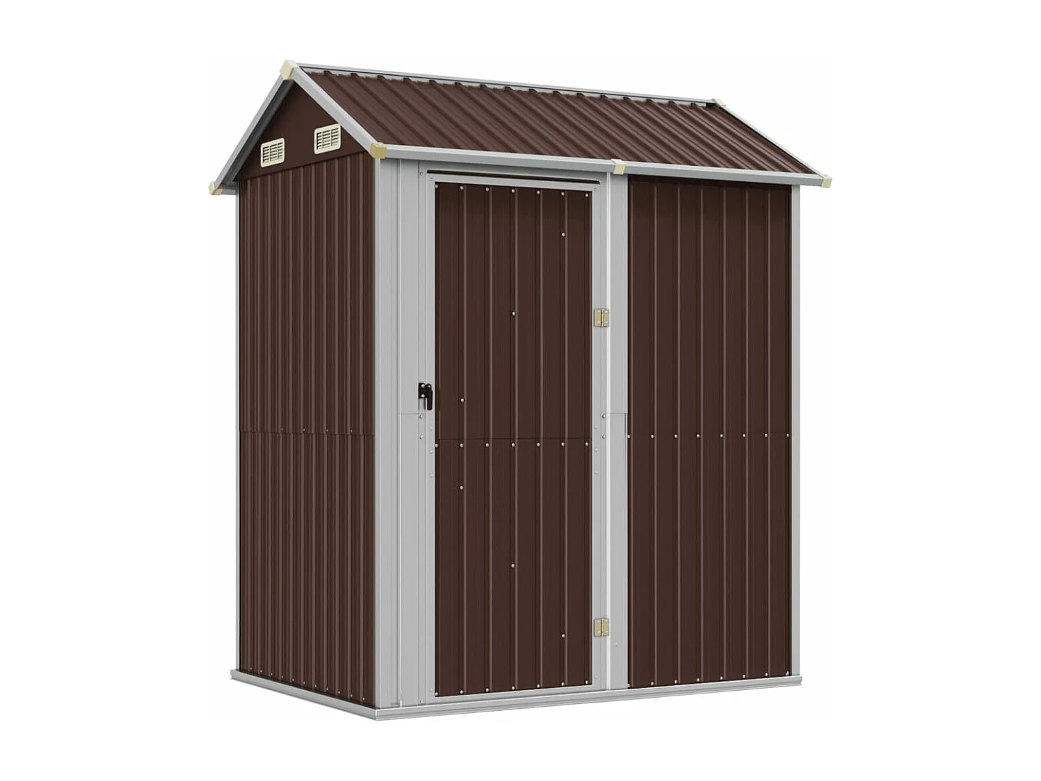 Casetta da giardino marrone 192x152,5x237 cm in acciaio zincato