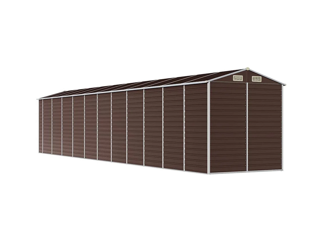 Abri de jardin marron 191x980x198 cm acier galvanisé