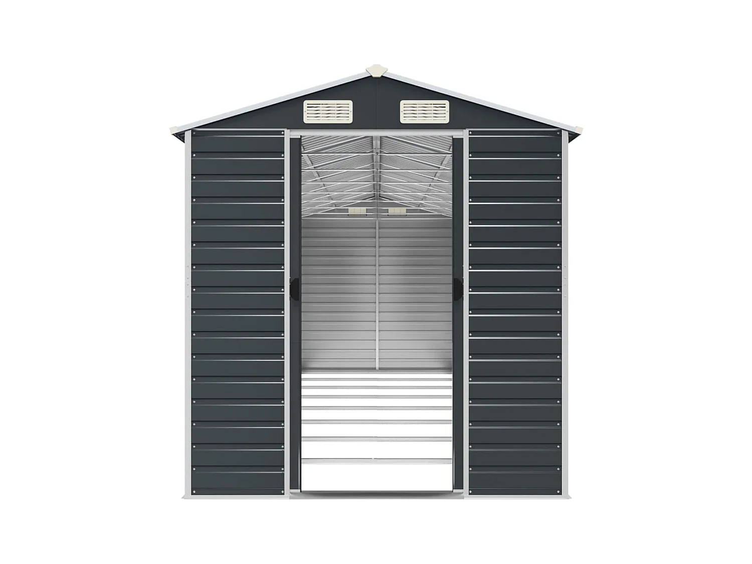 Abri de jardin anthracite 191x725x198 cm acier galvanisé