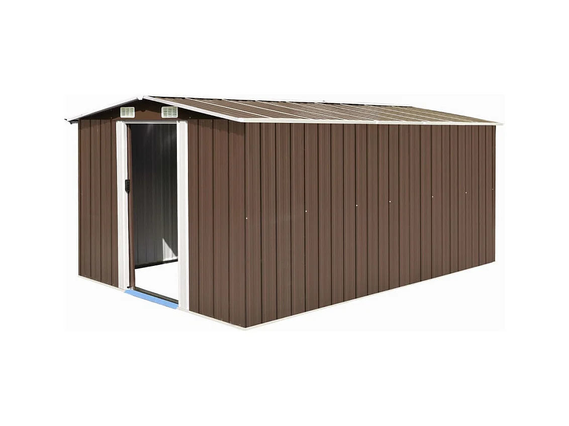 Abri de jardin 257x392x181 cm Métal Marron