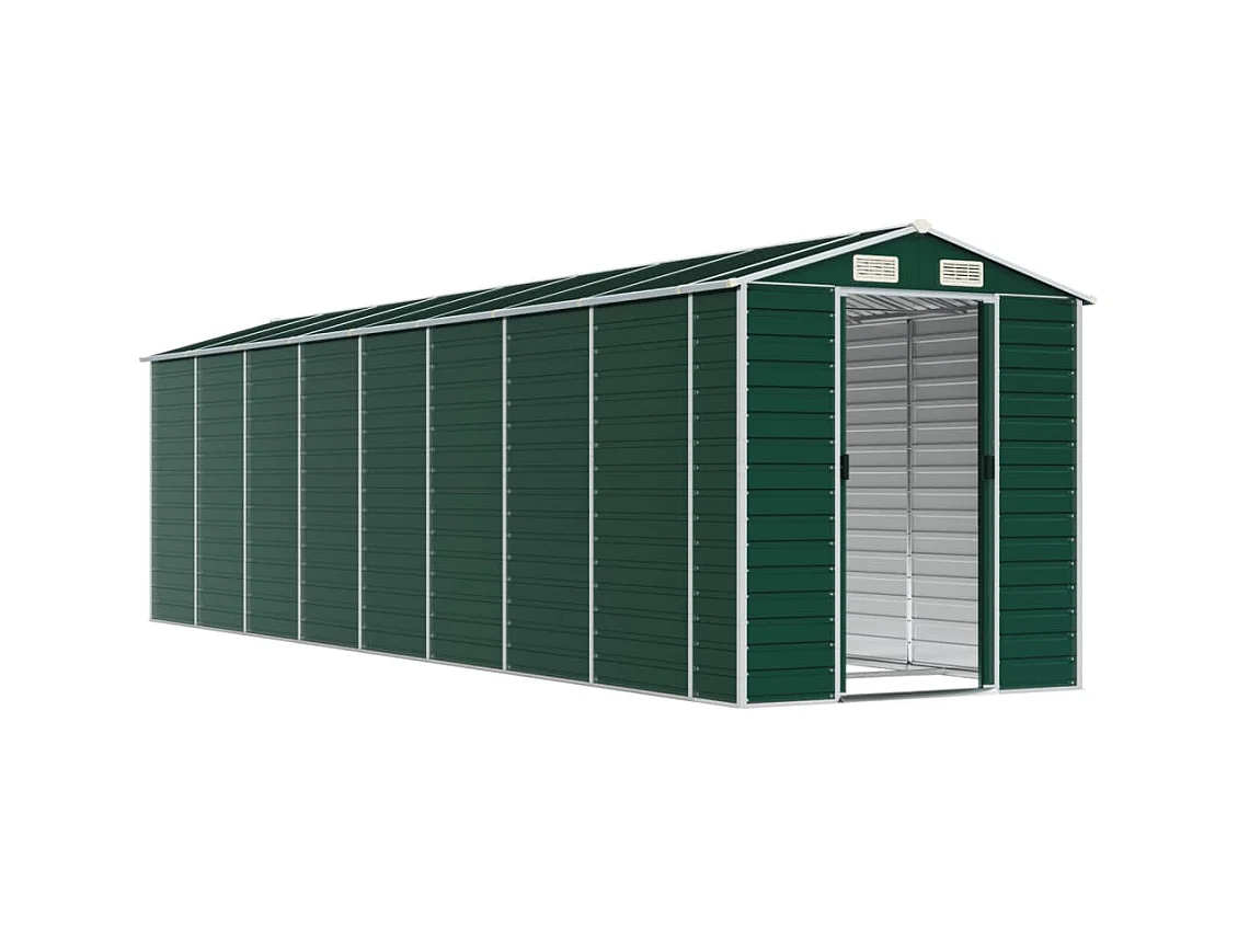 Abri de jardin vert 191x725x198 cm acier galvanisé
