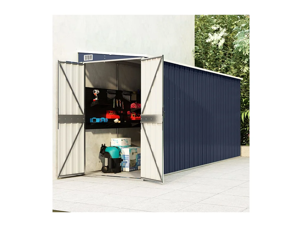 Abri de jardin mural Anthracite 118x382x178 cm Acier