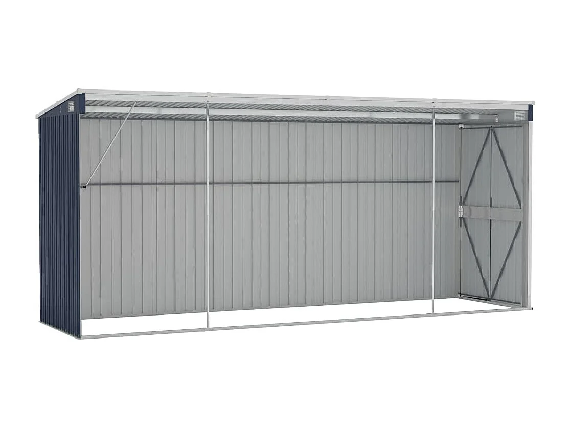 Abri de jardin mural Anthracite 118x382x178 cm Acier
