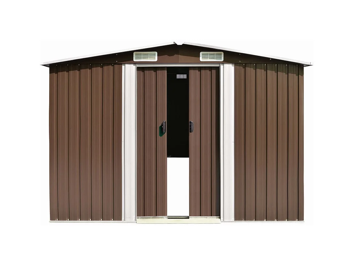 Abri de jardin 257x489x181 cm Métal Marron