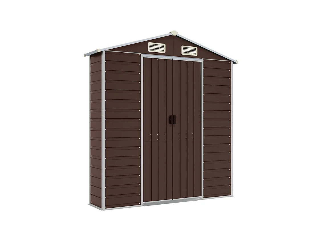 Abri de jardin marron 191x725x198 cm acier galvanisé