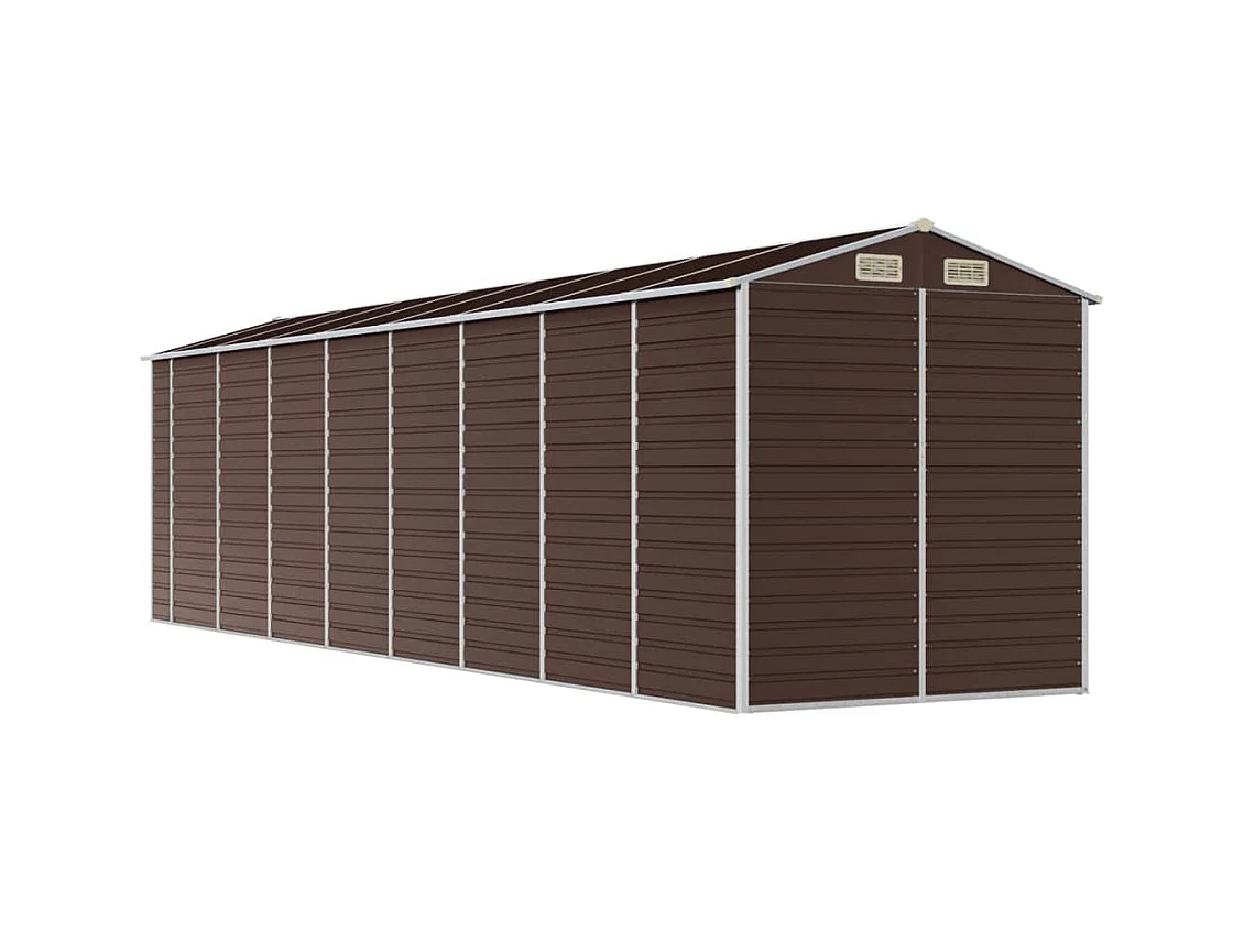 Abri de jardin marron 191x725x198 cm acier galvanisé