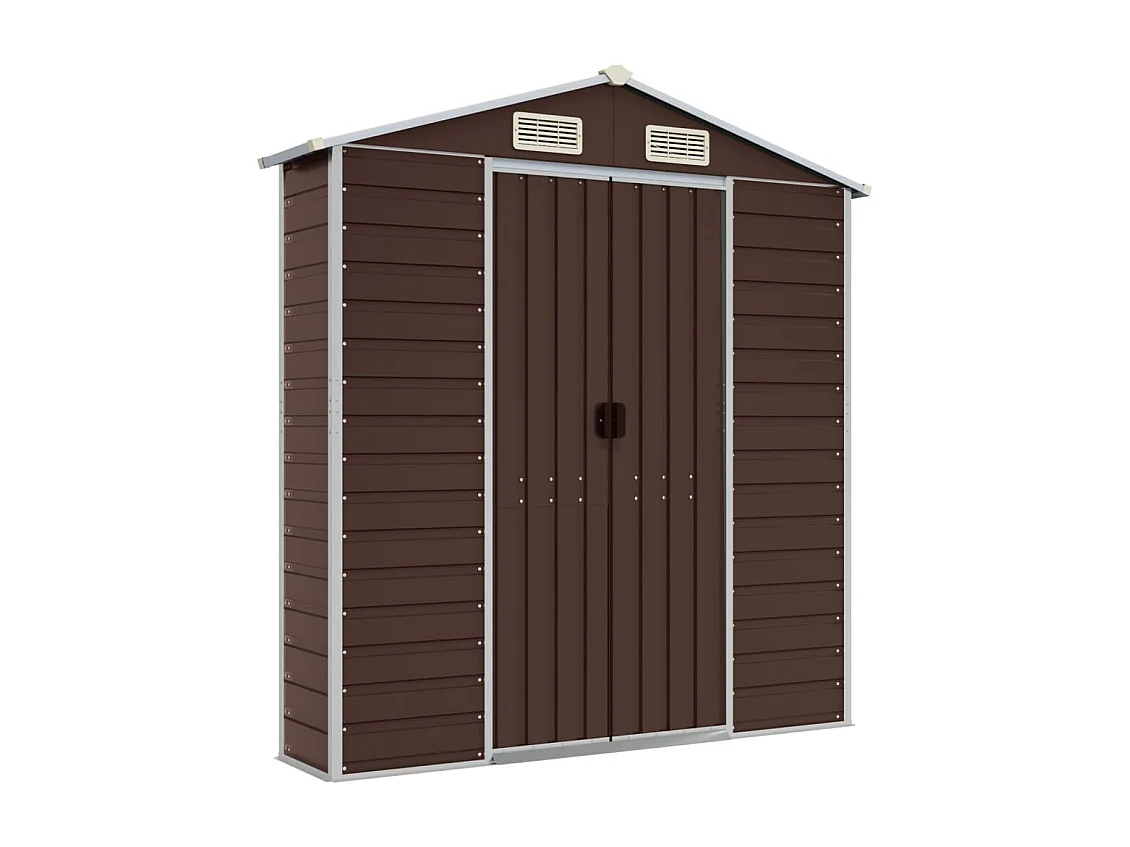 Casetta da giardino marrone 191x725x198 cm in acciaio zincato