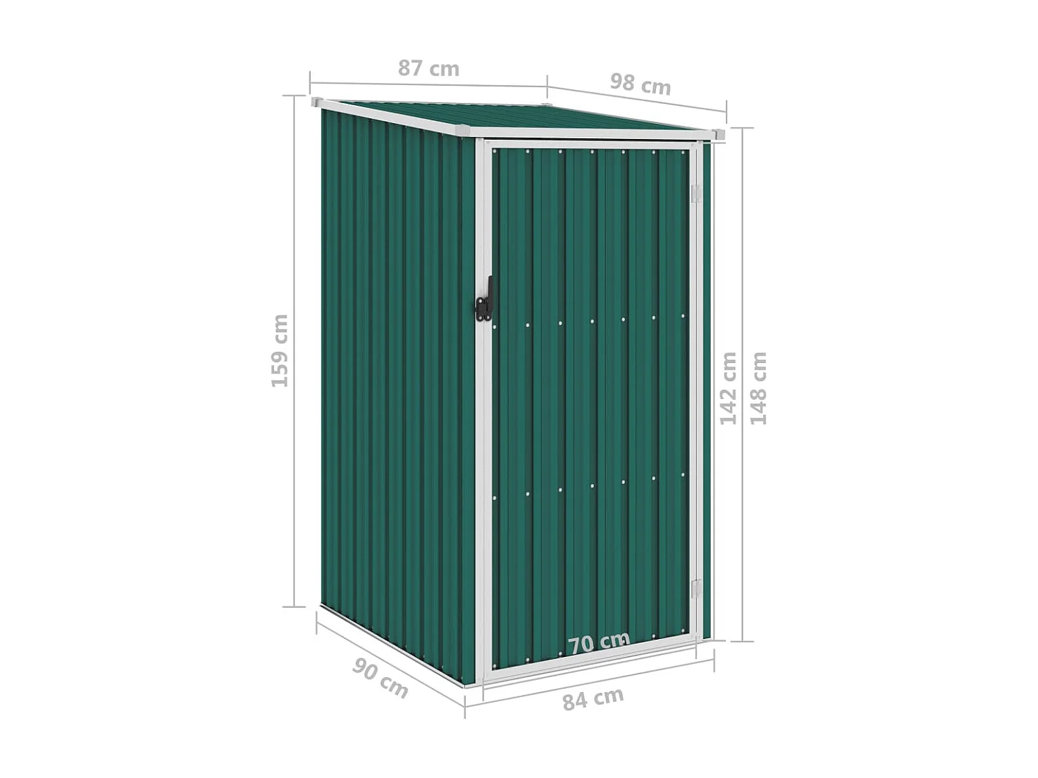 Abri de jardin Vert 87x98x159 cm Acier galvanisé