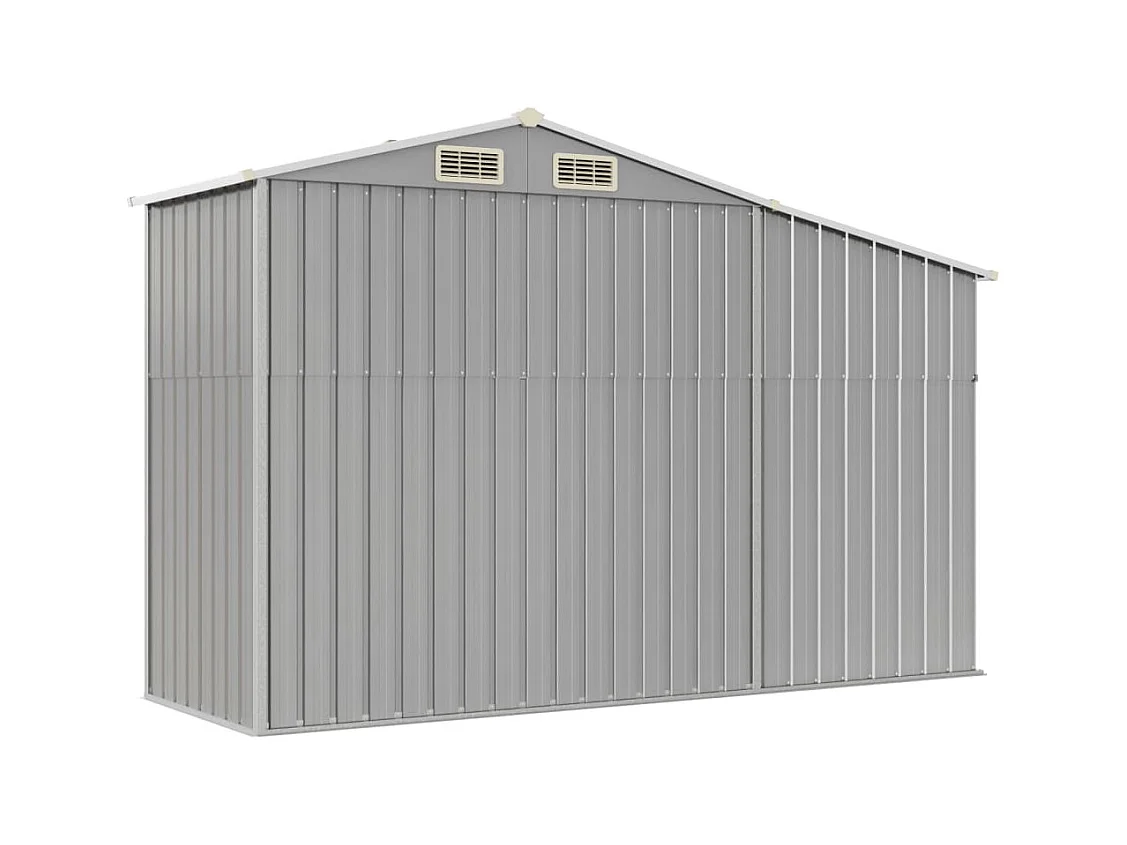 Abri de jardin gris 277x93x179 cm acier galvanisé