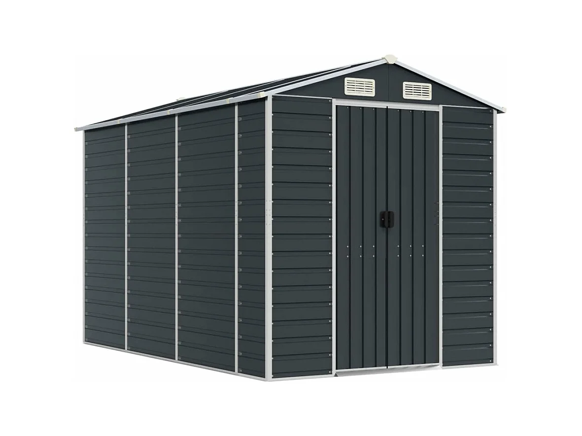 Abri de jardin anthracite 191x300x198 cm acier galvanisé