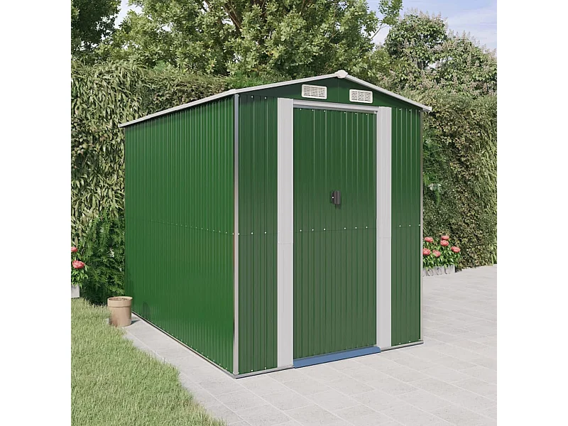 Casetta da giardino verde 192x274x223 cm Acciaio zincato