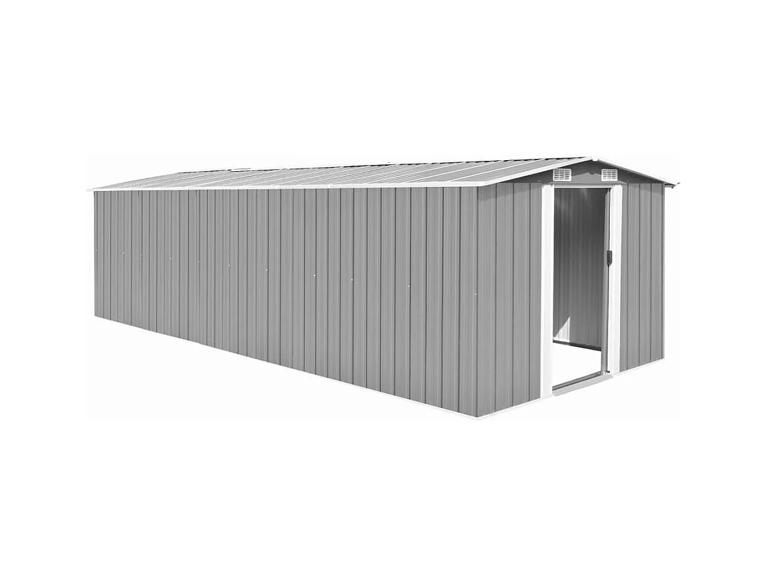 Abri de jardin 257x580x181 cm Métal Gris