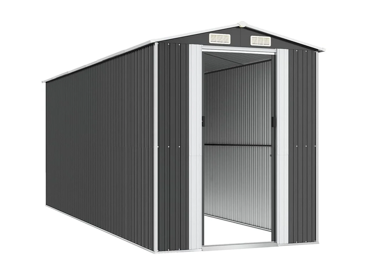 Casetta da giardino Antracite 192x523x223 cm Acciaio zincato