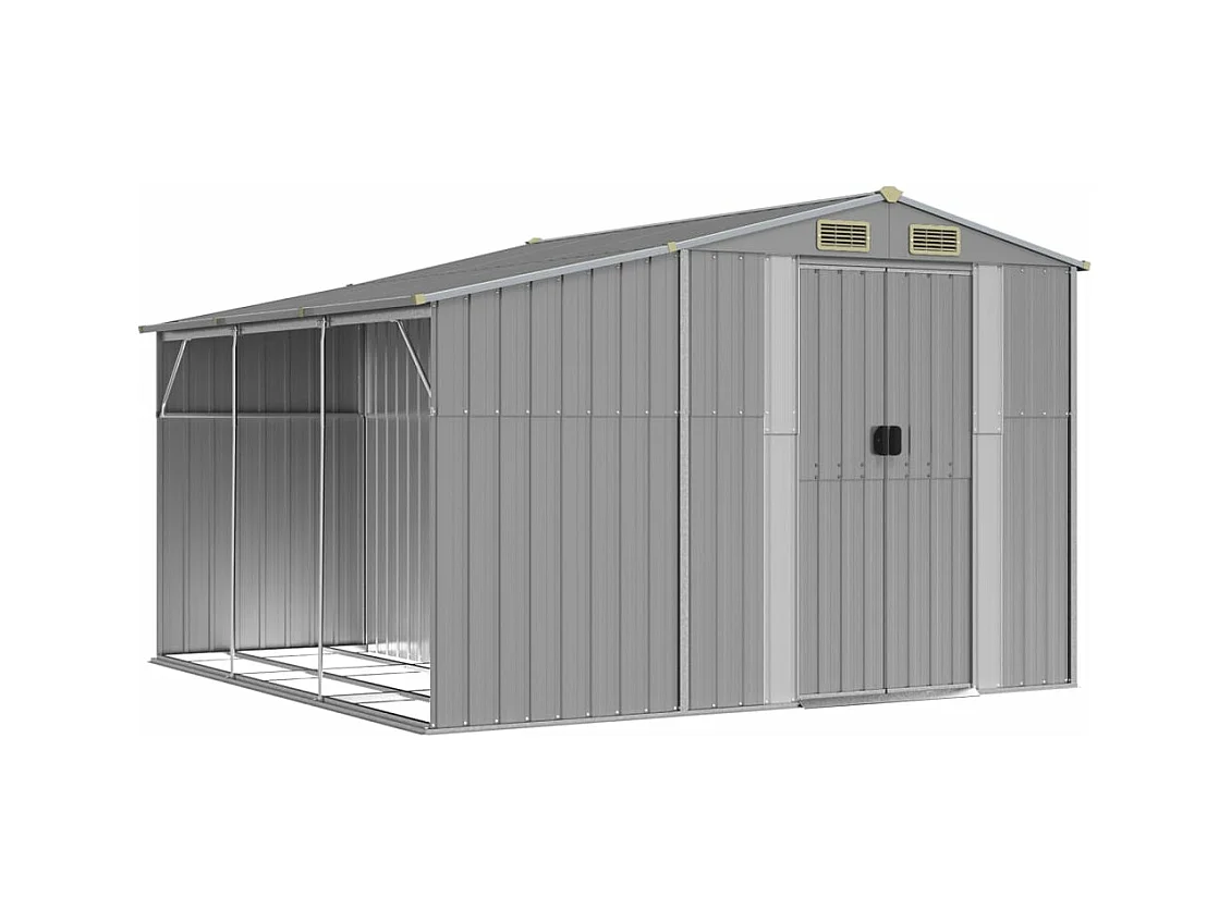 Abri de jardin gris 277x279x179 cm acier galvanisé
