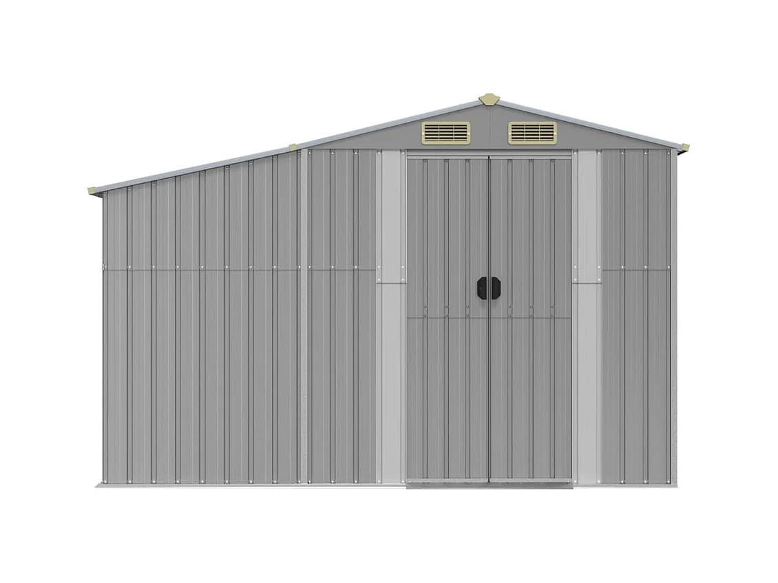 Abri de jardin gris 277x279x179 cm acier galvanisé