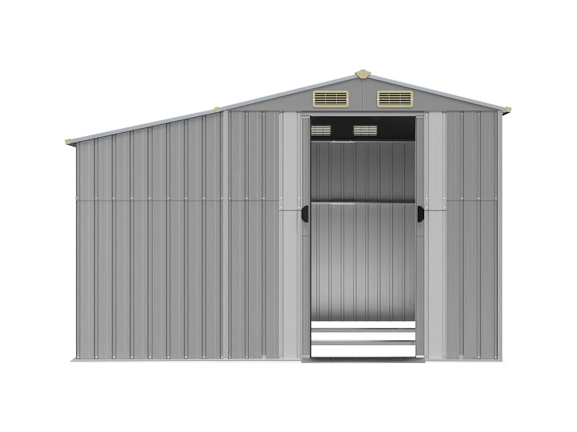 Abri de jardin gris 277x279x179 cm acier galvanisé