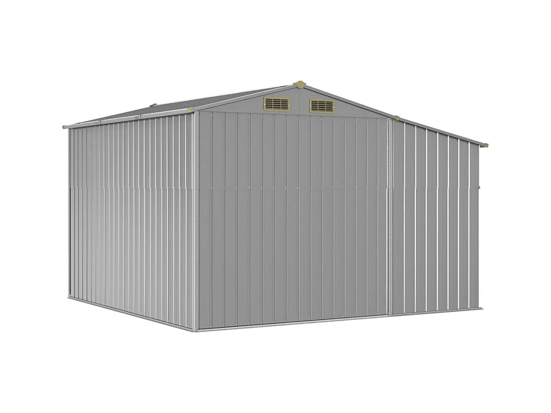 Abri de jardin gris 277x279x179 cm acier galvanisé