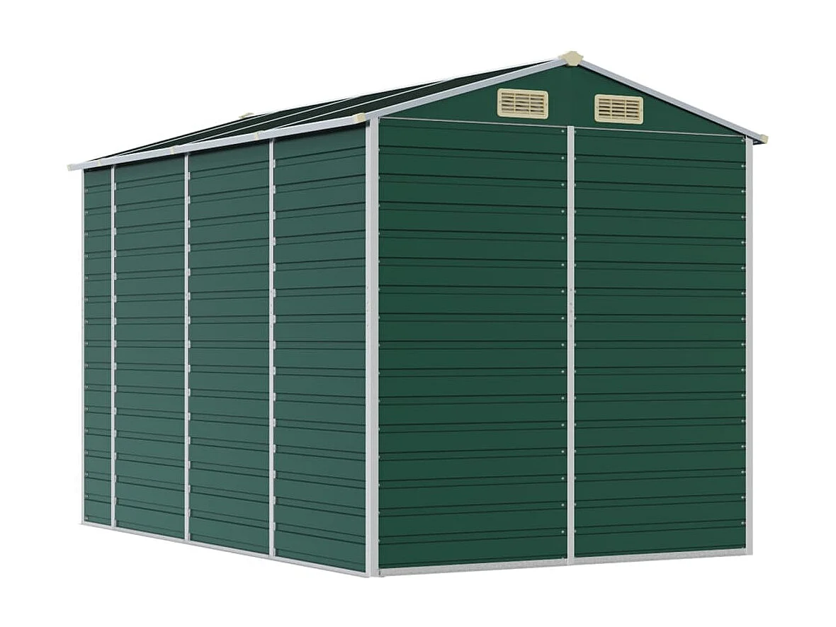 Casetta da giardino verde 191x300x198 cm in acciaio zincato