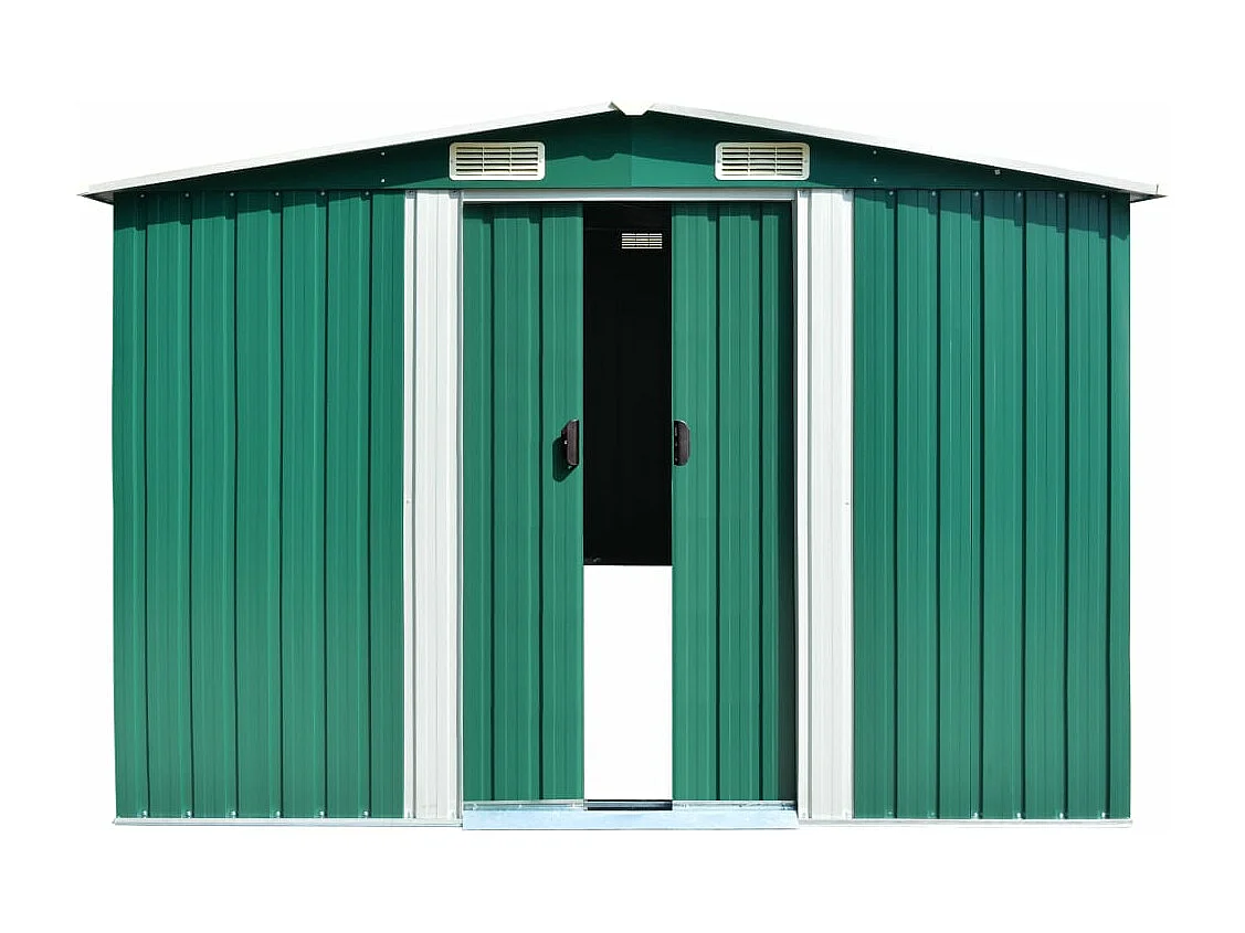 Gartenhäuschen 257x298x178 cm Grün Metall